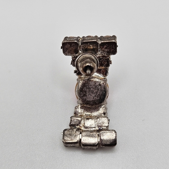 VINTAGE Art Deco Rhinestone Bowtie Pierced Earrings 3 Sets Pink, Blue, Red - Picture 4 of 4